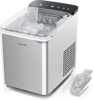 „Arendo“ nerūdijančio plieno ledo kubelių gaminimo aparatas – Ledo kubelių gaminimo aparatas – 150 W – 12 kg ledo per dieną – Automatinio išjungimo funkcija – Įspėjimo funkcija – Maži arba dideli ledo kubeliai – Tylus veikimas