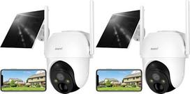 „ARENTI 2K/3MP“ lauko stebėjimo kameros baterija su saulės elementu, PTZ 360° „Wi-Fi“ stebėjimo kamera lauke, 100 % bevielė, spalvotas naktinio matymo režimas, PIR judesio jutiklis, dvipusis garso ryšys, prožektorius ir sirena (komplektas