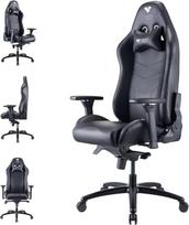 „Argon 2023“ žaidimų kėdė su kvėpuojančia PU oda, ergonomiška darbo kėdė su galvos atrama, onikso juodos spalvos, maks. 150 kg