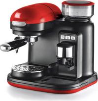 „Ariete“, espreso aparatas su kavos malūnėliu „Moderna 1318“, „Authentic Coffee“, filtras 1 arba 2 puodeliams, „Maxi Cappuccino“, automatinis išjungimas, kavos malūnėlis, kurio talpa 250 g, raudonas