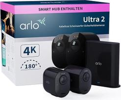 „Arlo Ultra 2 Spotlight“ WLAN lauko stebėjimo kamera, 2 vnt. rinkinys, belaidė, 4K, spalvotas naktinis matymas, judesio jutiklis, dvipusis garso ryšys, VMS5240B