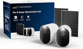 „Arlo Pro 6“ lauko stebėjimo kamera su „Wi-Fi“, 2 vnt. rinkinys su 2 saulės baterijomis, belaidė, 2K+HDR, spalvotas naktinis matymas, 160° matymo kampas, prožektorius, dvipusis garso ryšys, judesio aptikimas, su „Arlo Secure“ bandomuoju laikotarpiu