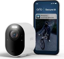 „Arlo Ultra 3“ lauko stebėjimo kamera, „Wi-Fi“, belaidė, 4K UHD raiškos produktas, 180° matymo kampas, prožektorius, spalvotas naktinio matymo režimas, judesio jutiklis, signalinė sirena, papildoma kamera su baterija