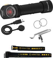 „Armytek Wizard C2 WR Magnet USB“ šiltos baltos spalvos su raudonu šviesos šaltiniu