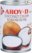 „Aroy-D“ kokosų grietinėlė – kokosų grietinėlė maisto gaminimui ir kepimui – puikiai tinka desertams, sriuboms, kokteiliams ir kokteiliams – 4 x 400 ml
