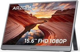 „ARZOPA“ nešiojamasis monitorius, 15,6 colių, FHD 1080p, nešiojamasis monitorius „Space Grey“, itin plonas, su atrama, IPS ekranas, skirtas nešiojamiesiems kompiuteriams, stacionariems kompiuteriams, „Mac“, „PS5“, „Xbox“, „Switch“, su USB-C ir HDMI jungti