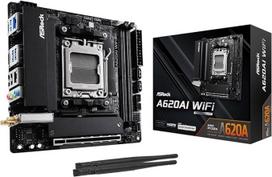 „Asrock A620ai Wi-Fi AMD A620a AM5 lizdas Mini-ITX“ (ASRock A620ai Wi-Fi AMD AM5 lizdas pagrindinė plokštė, Mini-ITX, 2 DDR5 lizdai, 2 M.2 lizdai, 2,5Gbe LAN,