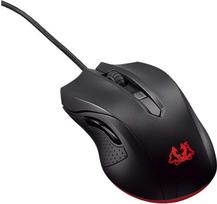„Asus Cerberus“ žaidimų pelė, USB, 6 mygtukai, 2500 dpi, 1000 Hz, raudonas apšvietimas, laidinė, juoda