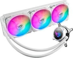 „ASUS ROG Strix LC 360 RGB White Edition“ visapusiškas skysčio aušinimo procesoriaus aušintuvas (Aura Sync, 3 adresuojami „ROG“ 120 mm RGB radiatoriaus ventiliatoriai, baltas)