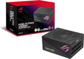„ASUS ROG Strix“ 1200 W „Gold Aura Edition“ maitinimo blokas (sertifikuotas pagal „80+ Gold“, ATX 3.0, sertifikuotas pagal „Cybenetics Lambda A+“, PCIe Gen 5.0, „Axial-Tech“, „Aura Sync“ ventiliatorius)