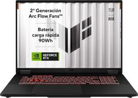 „ASUS TUF Gaming A18 FA808UP-S8113“ 18 colių WUXGA 144 Hz žaidimų nešiojamasis kompiuteris (AMD Ryzen 7 260, 16GB RAM, 1 TB SSD, NVIDIA RTX 5070 8GB, be operacinės sistemos), „Jager Grey“ spalvos – QWERTY klaviatūra