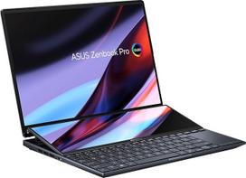 „ASUS Zenbook Pro 14 Duo OLED UX8402ZE-M3050W“ nešiojamasis kompiuteris, 14,5 colių WQXGA+ (Core i7-12700H, 16GB RAM, 512GB SSD, „GeForce RTX 3050 TI“ 4GB, „Windows 11 Home“) „Tecnológico“ QWERTY klaviatūra (ispanų kalba)