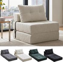 „Atenza“ 3-in-1 sulankstoma sofa-lova, sofa su miego funkcija 180 x 79 cm, miegamoji kėdė ir sulankstoma svečių lova, sofa be rėmo su pritvirtinamu pagalvėliu, didelio tankio putplastis, šenilinė, smėlio spalvos | 3-in-1 dizainas