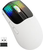 „Attack Shark X5“ 49 g lengva belaidė RGB žaidimų pelė, juoda ir balta