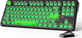 „ATTACK SHARK X87 Ultra“ belaidė mechaninė žaidimų klaviatūra „Shadow Jade“