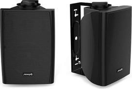 „Audibax Elipse 4“ Hi-Fi kolonėlės, skirtos statyti ant lentynos arba montuoti ant sienos, 4 colių, 2 kanalų, su laikikliais. Porą