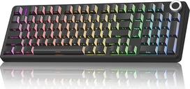 „AULA F99 Pro“ mechaninė žaidimų klaviatūra su tyliais jungikliais, „BT 5.0“/„USB-C“/2,4 GHz belaidžiu ryšiu, tarpiklių konstrukcija, šoniniu apšvietimu, „hot-swap“ funkcija, programine įranga, 8000 mAh baterija, 96 % RGB klaviatūra, skirta planšetėms ir