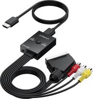 „AUTOUTLET“ RCA-SCART į HDMI adapteris, 4:3/16:9 konversija, „Plug & Play“