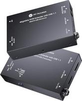 „AV Access“ 4K HDMI ir USB KVM signalo prailginimo įrenginys per Cat6/6A/7 kabelį iki 230 pėdų, HDR10, HDCP 2.3, USB 1.1, dvikryptis PoC, EDID perjungiklis, ypač plonas siųstuvas/imtuvas, skirtas mažmeninės prekybos ir valdymo sistemoms (4KEX70-USB) | HDC
