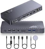 „AV Access“ prijungimo stotelė su dviem monitoriais, skirta nešiojamiesiems ir stacionariems kompiuteriams, KVM jungiklis 2 monitoriams ir 2 kompiuteriams su Ethernet, EDID, 4K @ 60 Hz dvigubas ekranas, 4 USB-A, 1 USB-C, nešiojamojo kompiuterio maitinimo