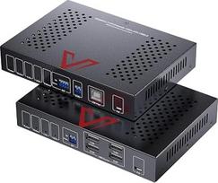 „AV ACCESS“ 4K HDMI KVM signalo prailginimo įrenginys su HDMI „Loop-Out“ ir USB 2.0, 150 m / 492 pėdų per Cat kabelį, HDCP 2.3, garso išskyrimas, PoC, IR ir RS-232