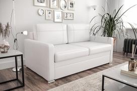 „Avanti III“ odinė sofa-lova – prabangi natūralios „Madras“ odos sofa-lova su daiktų laikymo dėže, „Wave Feathers“ pūkų užpildu ir T35 putomis – 167 cm – dizaininė sofa, skirta svetainei ir biurui (balta)