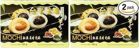 „AWON“ „Mochi“ su žemės riešutais, raudonosiomis pupelėmis ir sezamu – įvairių skonių rinkinys, maži lipnūs ryžių pyragėliai, desertas arba saldus užkandis tarp valgymų (1 x 180 g, 6 „mochi“ vienoje pakuotėje) (2 vnt. rinkinys)