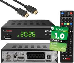 „AXRED Space X1“ + HDMI kabelis, HD palydovinis imtuvas su įrašymo funkcija, „Full HDTV“, skaitmeninis palydovinis imtuvas, skirtas palydovinei antenai, palydovinė televizija, HD imtuvas