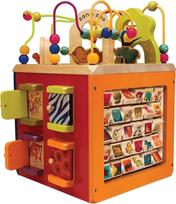 „B. toys“ „Zany Zoo“ penkiakampis medinis žaidimų kubas
