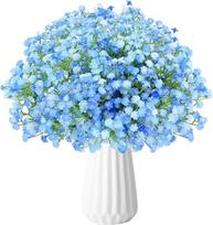 „Babybreath“ 24 vnt. dirbtinių gipsofilų gėlių, tikroviškos dirbtinės gėlės, skirtos vestuvėms, DIY puokštėms, vakarėliams, namų ir sodo dekoravimui (mėlynos)