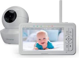 „Babysense HDS2“ kūdikių stebėjimo prietaisas su kamera, 5 colių 720P HD ekranas, be „Wi-Fi“, naktinė lemputė, lopšinės, 300 m veikimo spindulys, dvipusis garso ryšys, „Eco“ režimas, 4 kartų priartinimas, 4000 mAh baterija