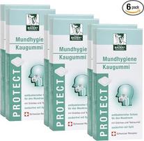 „Baders Protect“ burnos higienos kramtomoji guma iš vaistinės. Antibakterinė burnos ertmės apsauga su arbatmedžio aliejumi, žaliąja arbata ir ksilitoliu. 6 pakuotės po 20 kramtomosios gumos kvadratėlių