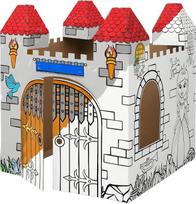„BANKERS BOX“ vaikų žaidimų namelis „Castle Playhouse“ XL (108,8 x 94 x 94 cm) – dažomas kartoninis namelis – sertifikuotas pagal FSC standartą ir tinkamas perdirbti – rankdarbių ir žaidimų veikla – vaikams nuo 3 metų