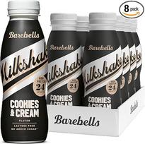 „Barebells“ kreminis baltymų kokteilis – mažai cukraus, 24 g baltymų viename buteliuke, be laktozės – „Cookies & Cream“ pieno kokteilis, 8 x 330 ml