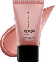 „bareMinerals Complexion Rescue“ skystas bronzatorius, skaistalų ir bronzatoriaus hibridas, suteikiantis saulės nudažytą spindesį. | Maitinantis gelinis kremas, suderinantis bronzatoriaus spindesį su skaistalų gaivumu. Kreminė tekstūra tolygiai susilieja