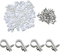 „Batum“ 100 vnt. R tipo vielos spaustukai su varžtu, 3/8 colio nailono plastikinės sagties tipo vielos spaustukai, skirti kabelių tvarkymui, 9,5 mm
