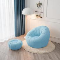 „Bean Bag Lazy Sofa“ sėdimojo maišo apvalkalas (be užpildo), skirtas poilsiui ir pramogoms, vidaus sėdimojo maišo pagalvė, žaidėjų sėdimojo maišo kėdė, mėlyna, L