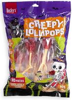 „Becky's Creepy Lollipops“ 90 g – 10 Helovino saldainių ant pagaliuko su kaulų formos rankenėle