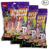„Becky's Creepy Lollipops“ 3 x 90 g saldainių, 30 skeletų formos saldainių ant pagaliuko