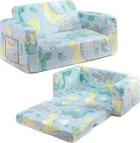 „Bejoy“ vaikų sofa, ypač plati 2-in-1 flanelinė vaikų kėdė su atlošu, išskleidžiama | Galima paversti lovele ar gultu, tinka berniukams ir mergaitėms, idealiai tinka jaukiam kampeliui vaikų kambaryje
