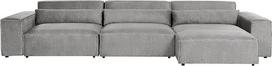 „Beliani Modul“ 3-vietė kampinė sofa iš pilkos spalvos audinio su šezlongu kairėje pusėje, pagalvėlės „Skandi“ „Hellnar“