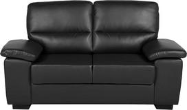 „Beliani Vogar Classic“ dvivietė sofa su storais porankiais, dirbtinė oda, juoda