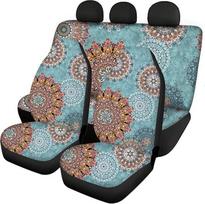 „Belidome“ automobilių sėdynių užvalkalai „Boho Mandala Flower“ – universalūs, elastingi automobilių aksesuarai, skirti interjerui papuošti ir apsaugoti nuo nešvarumų