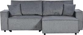 „Beliani Karila“ 3-vietė kampinė sofa, tamsiai pilkos spalvos, kairioji, su šezlongu, miego funkcija ir daiktų laikymo erdve