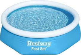 „Bestway Fast Set“ antžeminis baseinas be siurblio, skersmuo 244 x 61 cm, mėlynas, apvalus, 57448, 244 x 61 cm be priedų