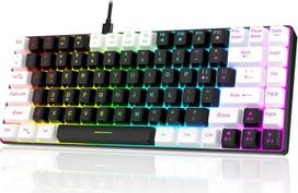 „Bewinner“ laidinė mechaninė žaidimų klaviatūra su 84 klavišais, RGB apšvietimu, ergonomiška išlenkta forma, tyli, nešiojama klaviatūra, juoda
