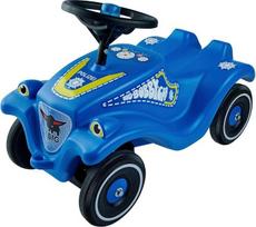 „Big-Bobby-Car Classic Police“ vaikų transporto priemonė su lipdukais, atkartojančiais policijos motyvus, skirta berniukams ir mergaitėms, maksimali apkrova – 50 kg, važiuojamoji transporto priemonė vaikams nuo 1 metų, mėlyna