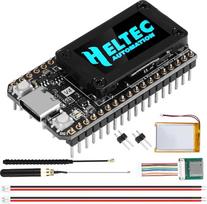 „Binghe LoRa ESP32 V4“ plokštė su „Meshtastic LoRa ESP32“ WiFi ir „Bluetooth“, GPS, 868 MHz antena ir 3000 mAh baterija, 0,96 colio OLED ekranas, 1262 lustas, ESP32-S3R2 mikrovaldiklis, 16M „Flash“ atminties, suderinama su „Arduino“