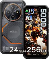 „Blackview Fort 2“ lauko mobilusis telefonas be sutarties, 24GB + 256GB/2 TB, lauko išmanusis telefonas su „Android 15“, 16 MP AI kamera, 6,56 colio HD+ ekranas, 5000 mAh baterija, IP68 atsparus vandeniui, skirtas naudoti statybvietėse