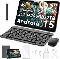 „Blackview MEGA2“ planšetinis kompiuteris, 12 colių, su klaviatūra, „Android 15“, 24GB RAM (6 + 18GB) + 256GB, 2K ekranas, 4G LTE, 5 GHz „Wi-Fi“, 9000 mAh, pilnas rinkinys su pele, rašikliu ir įkrovikliu